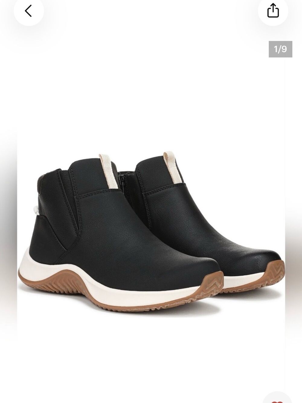Ryka Black Slip-On Athletic Ankle Sneakers with White Midsole and Tan Outsole 69